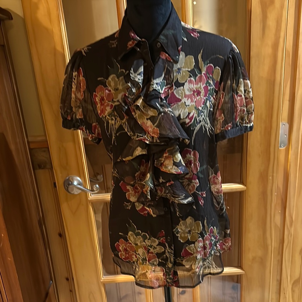 Floral Ralph Lauren Ruffle Blouse